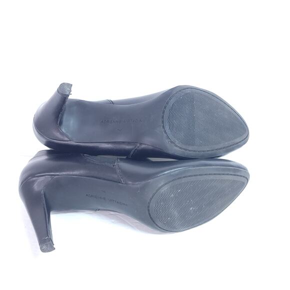 Adrienne Vittadini Black Leather Tikki Ankle Booties Heels Size 7 - Picture 8 of 11